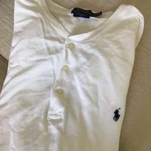 POLO RALPH LAUREN HENLEY BUTTON FRONT ROUND NECK TEE MENS